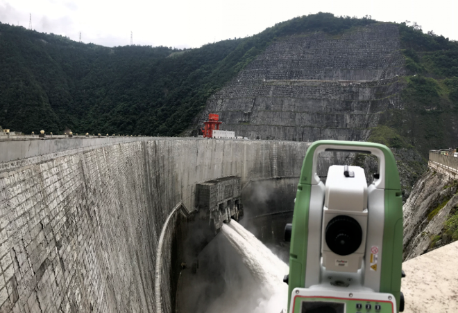 徠卡TZ05全站儀拱壩弦長(zhǎng)觀測(cè)，賦能水電大壩防洪